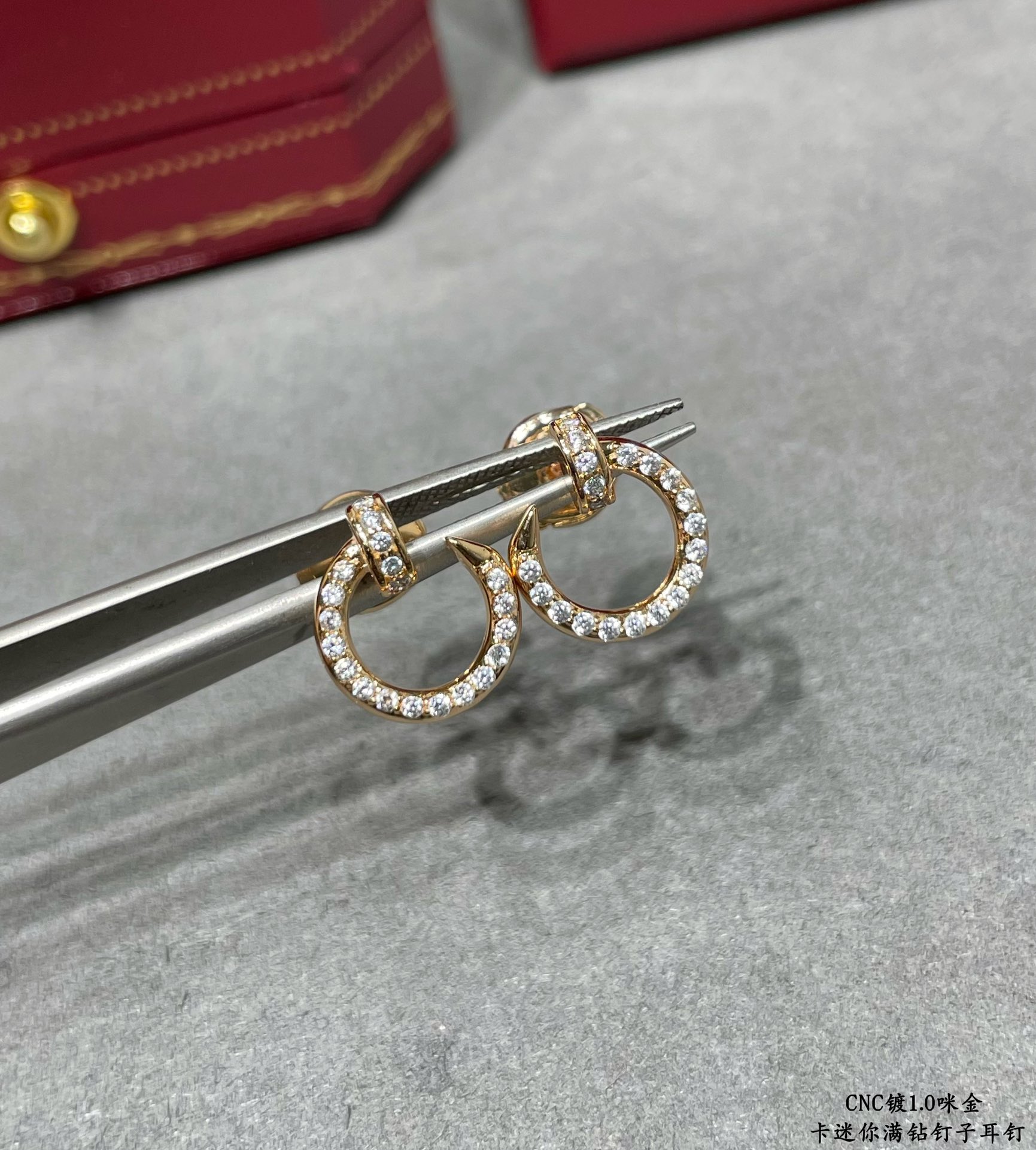 Cartier Diamond Paved Small Juste un Clou Stud Earrings - Best Replica Jewelry™