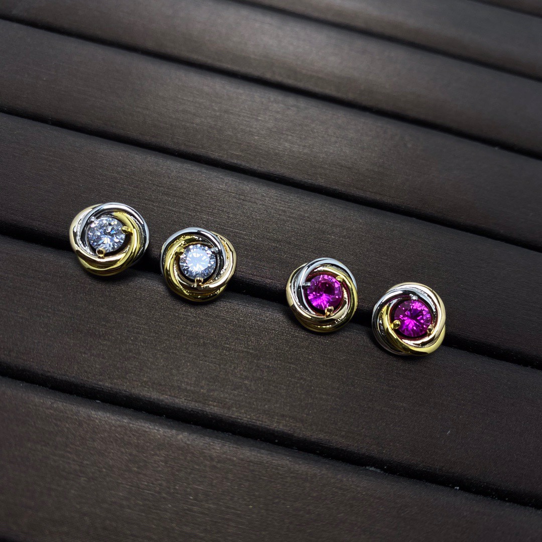 Cartier Trinity Diamond Paved Stud Earrings Necklace - Best Replica Jewelry™