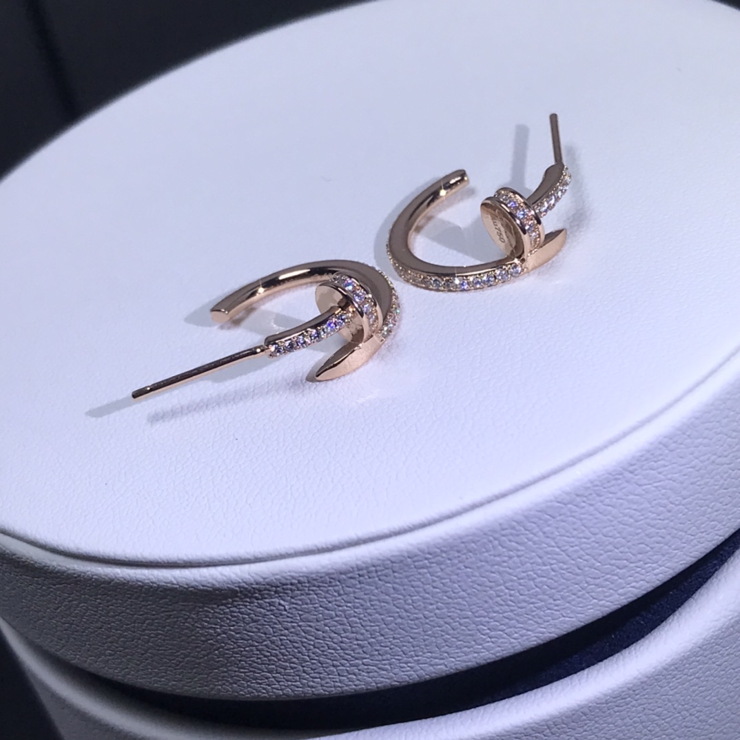 Cartier Juste un Clou Hoop Earrings, Small Model, Full Diamond Paved - Best Replica Jewelry™