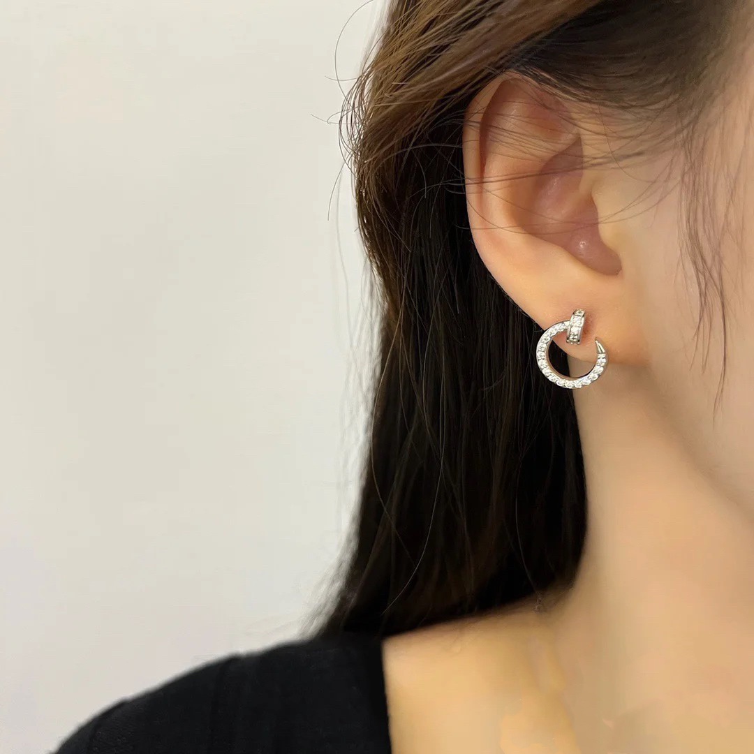 Cartier Diamond Paved Small Juste un Clou Stud Earrings - Best Replica Jewelry™