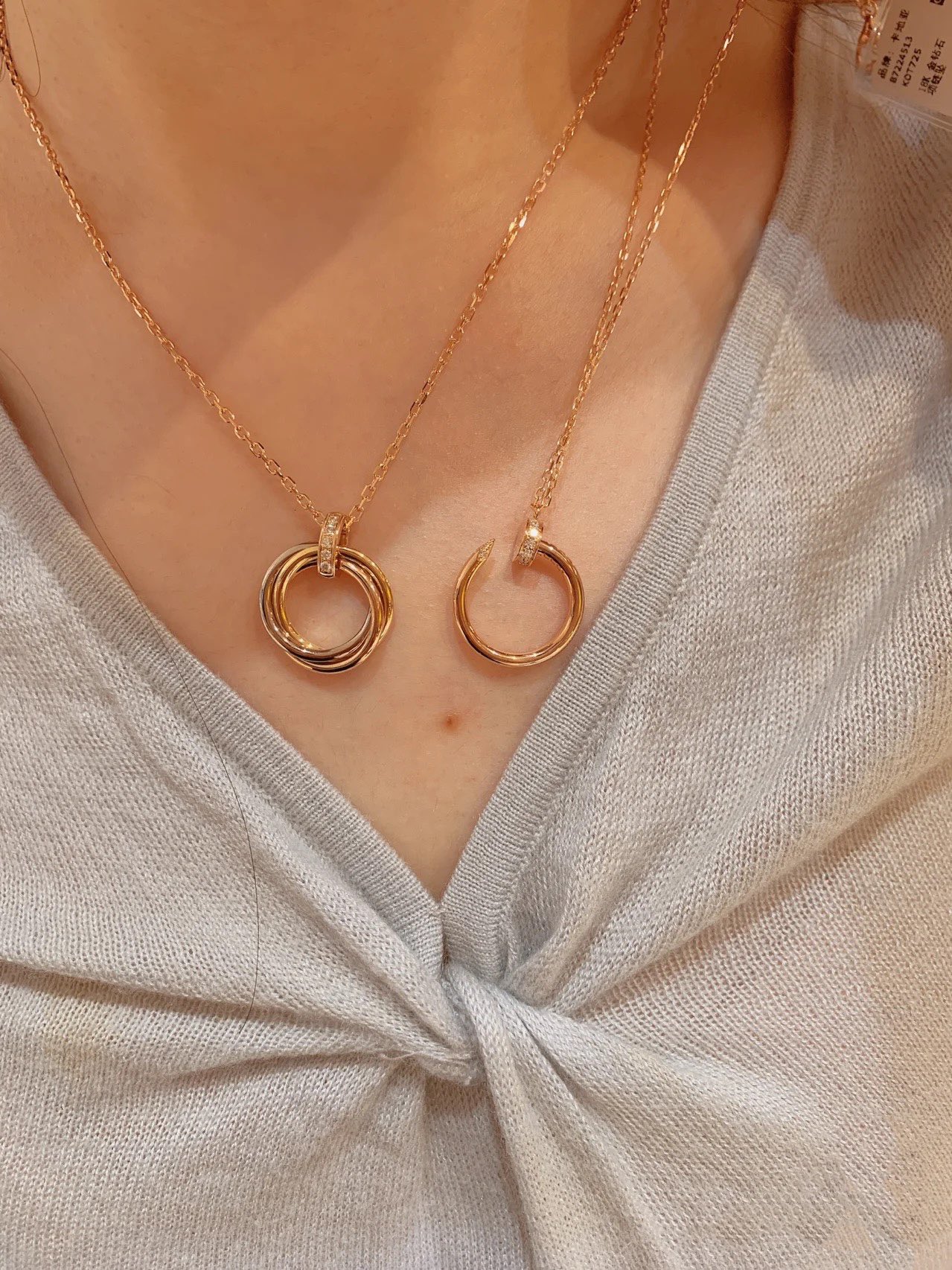 Cartier Mixed Three Metal Color Trinity Necklace - Best Replica Jewelry™