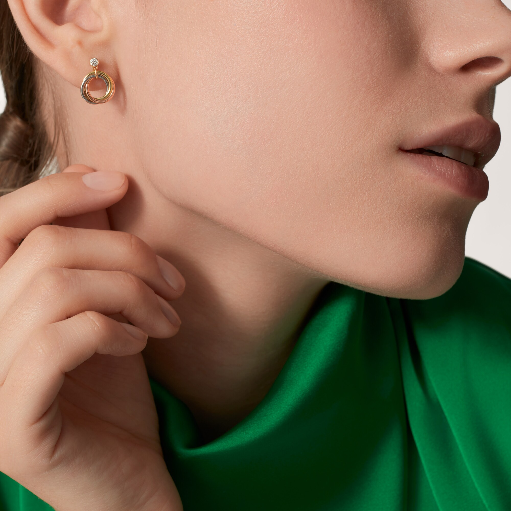 Cartier Trinity Earrings, Brilliant-cut Diamonds - Best Replica Jewelry™