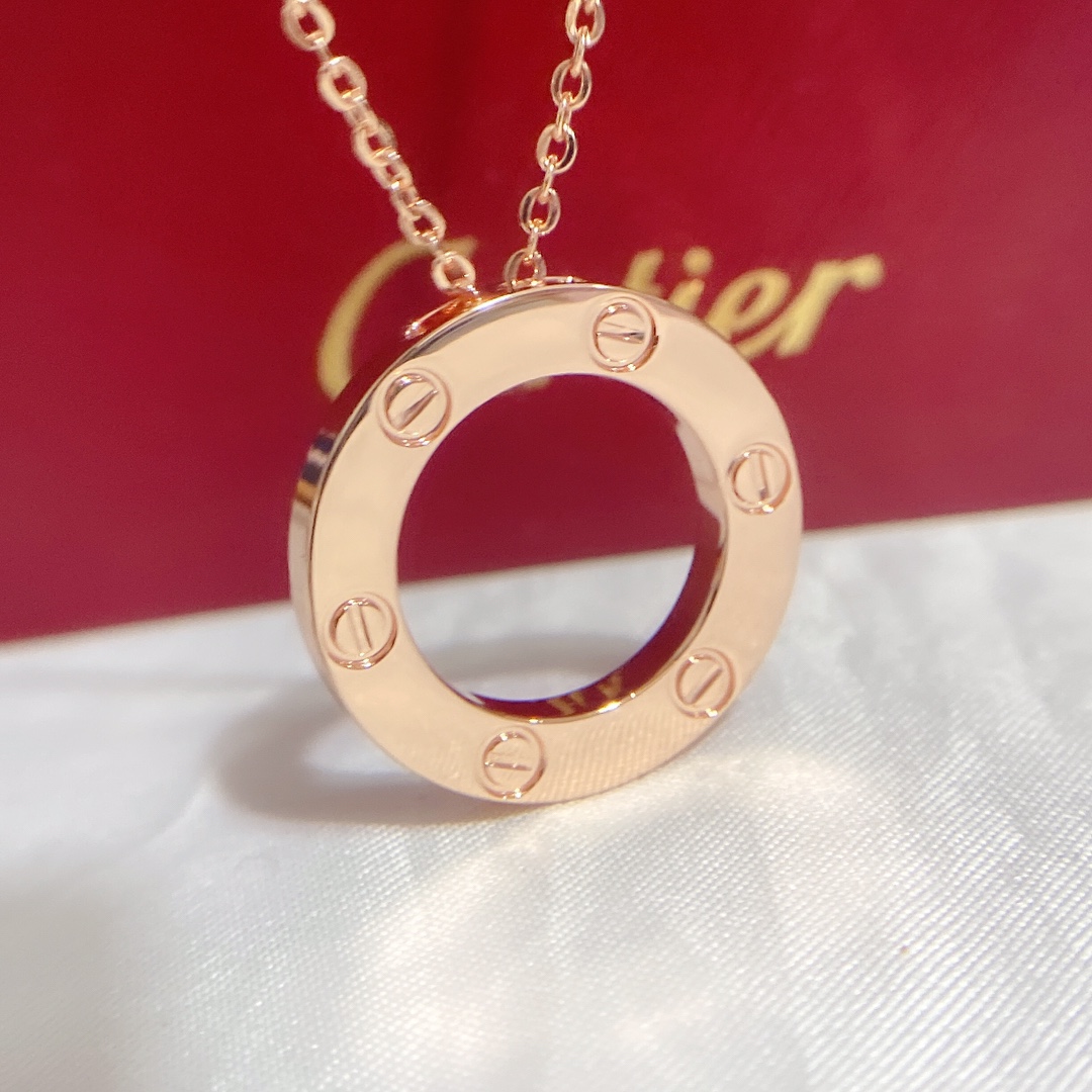 Cartier No Diamond LOVE Pendant Necklace in Pink Gold - Best Replica Jewelry™