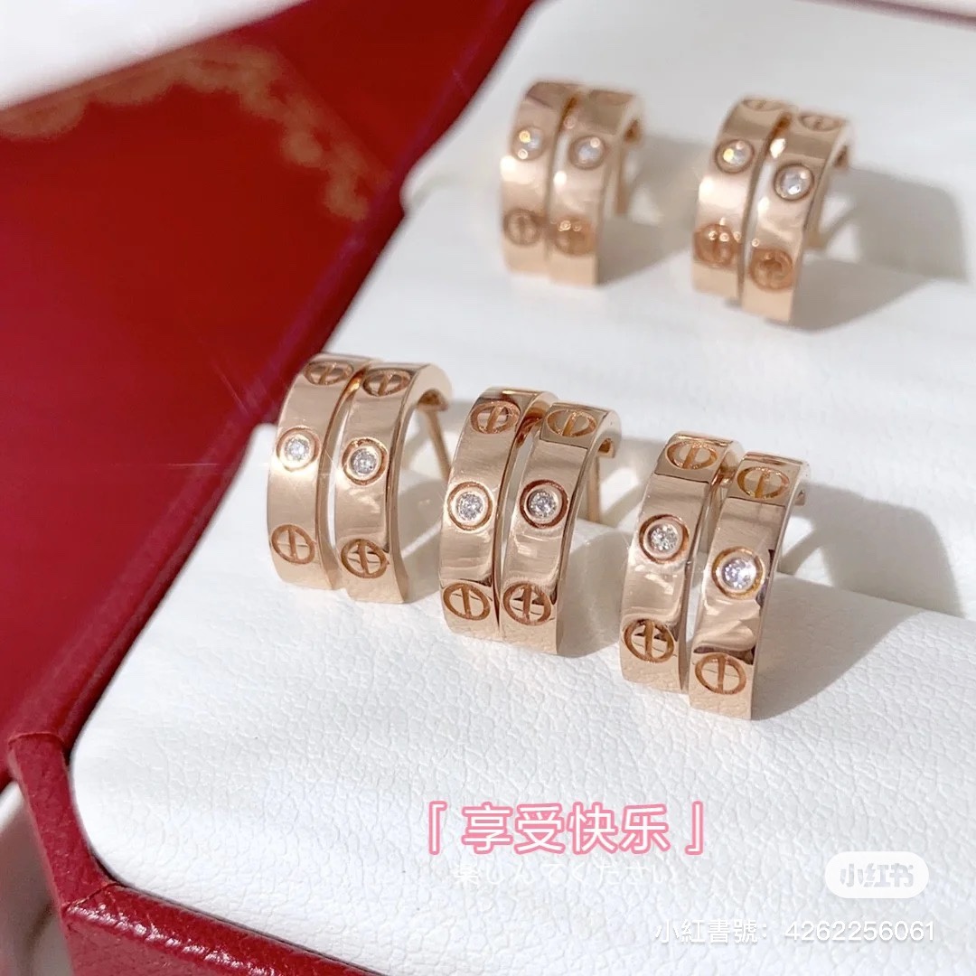 Cartier Diamond Paved LOVE Half Hoop Earrings - Best Replica Jewelry™