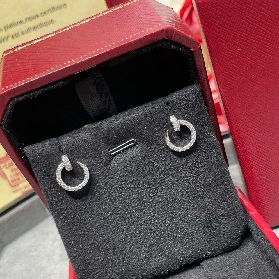 Cartier Diamond Paved Small Juste un Clou Stud Earrings - Best Replica Jewelry™