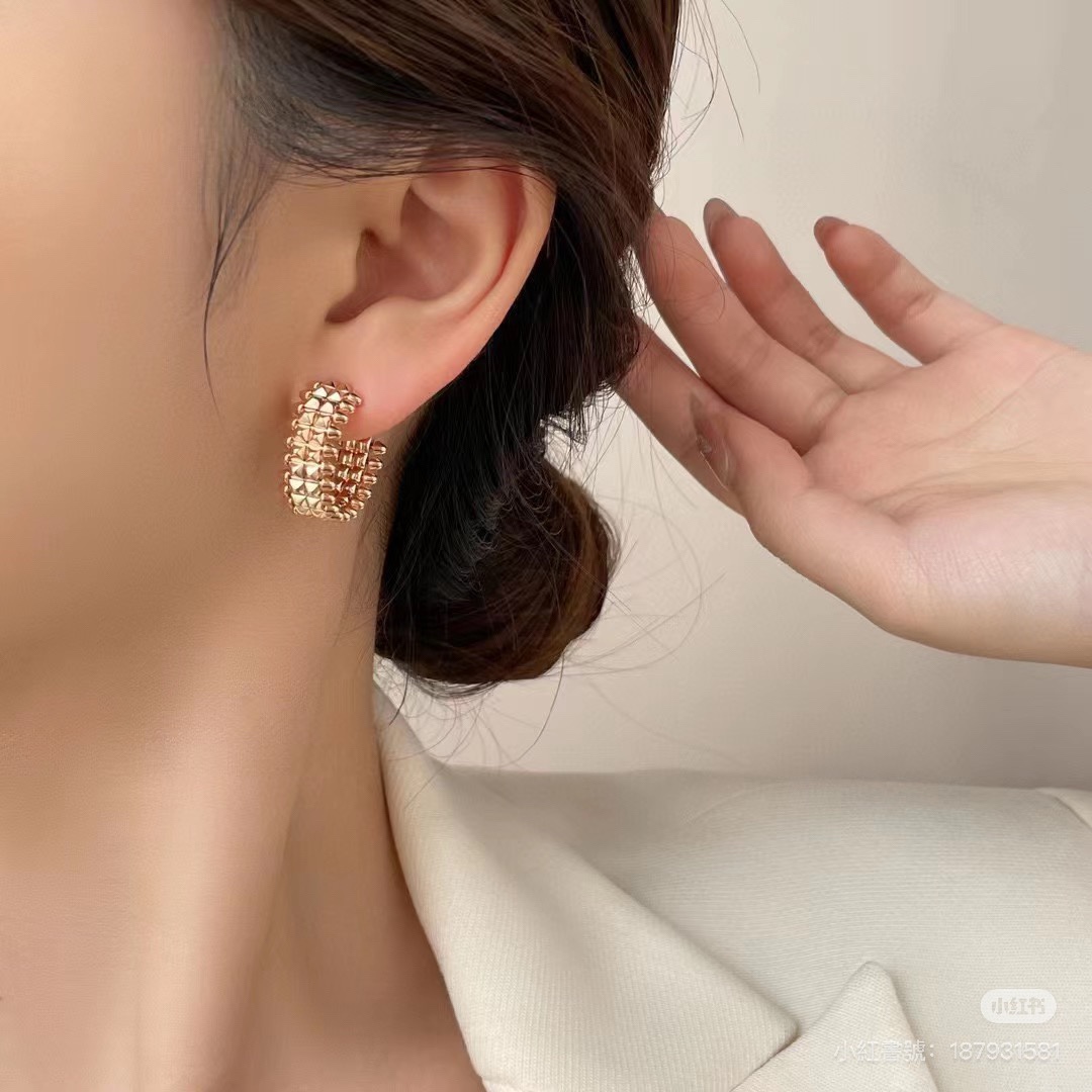 Cartier Clash de Cartier Hoop Earrings, Double Row - Best Replica Jewelry™