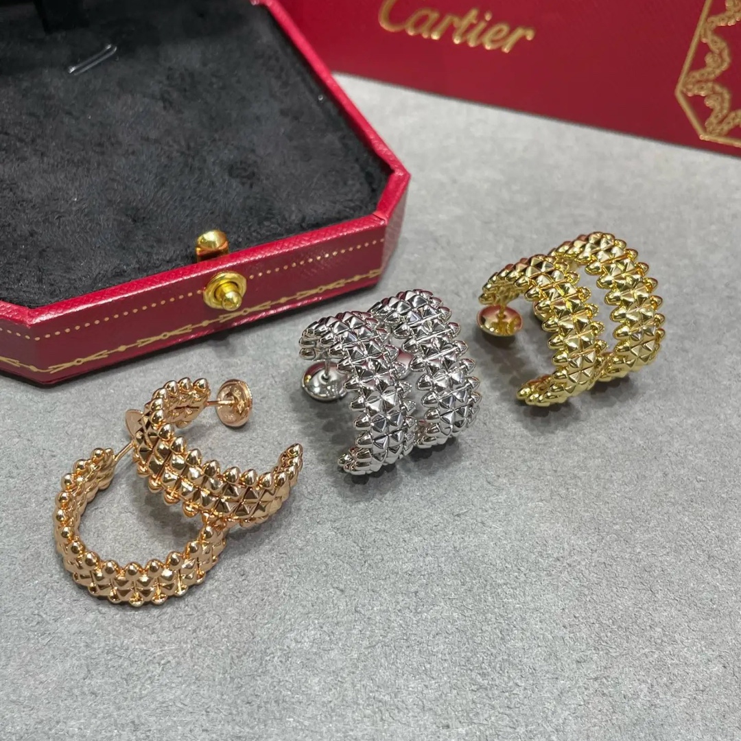 Cartier Clash de Cartier Hoop Earrings, Double Row - Best Replica Jewelry™