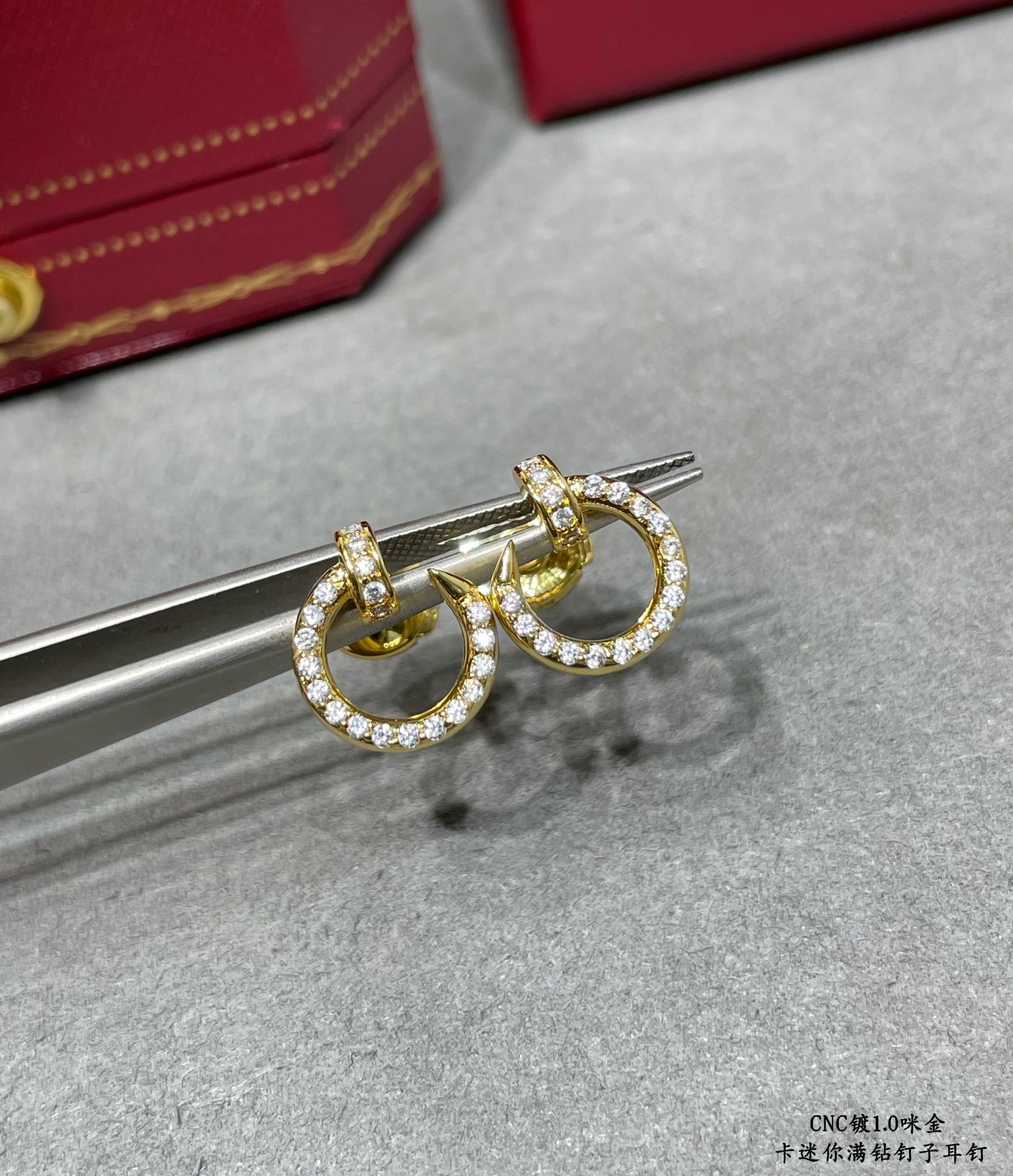Cartier Diamond Paved Small Juste un Clou Stud Earrings - Best Replica Jewelry™