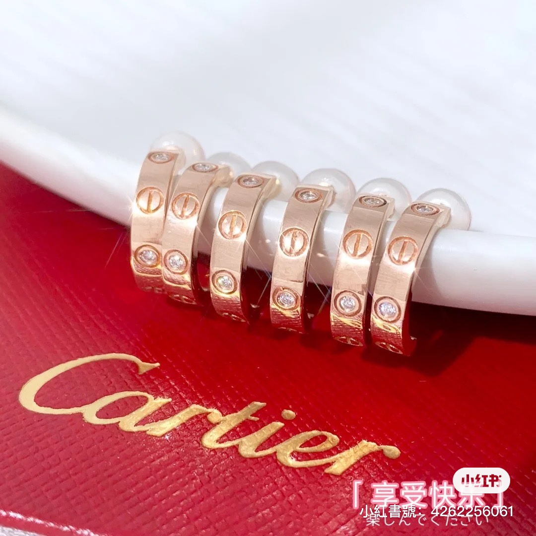 Cartier Diamond Paved LOVE Half Hoop Earrings - Best Replica Jewelry™