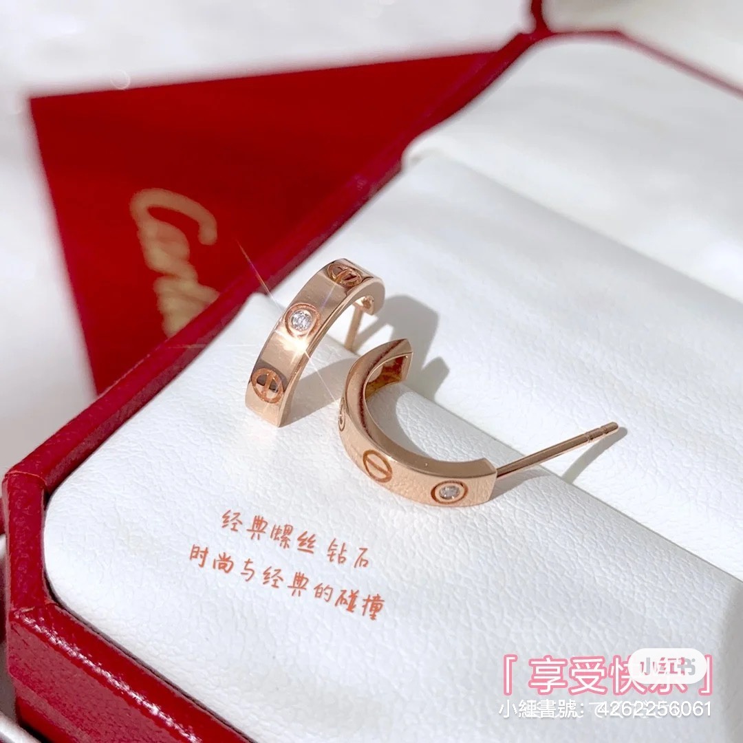 Cartier Diamond Paved LOVE Half Hoop Earrings - Best Replica Jewelry™