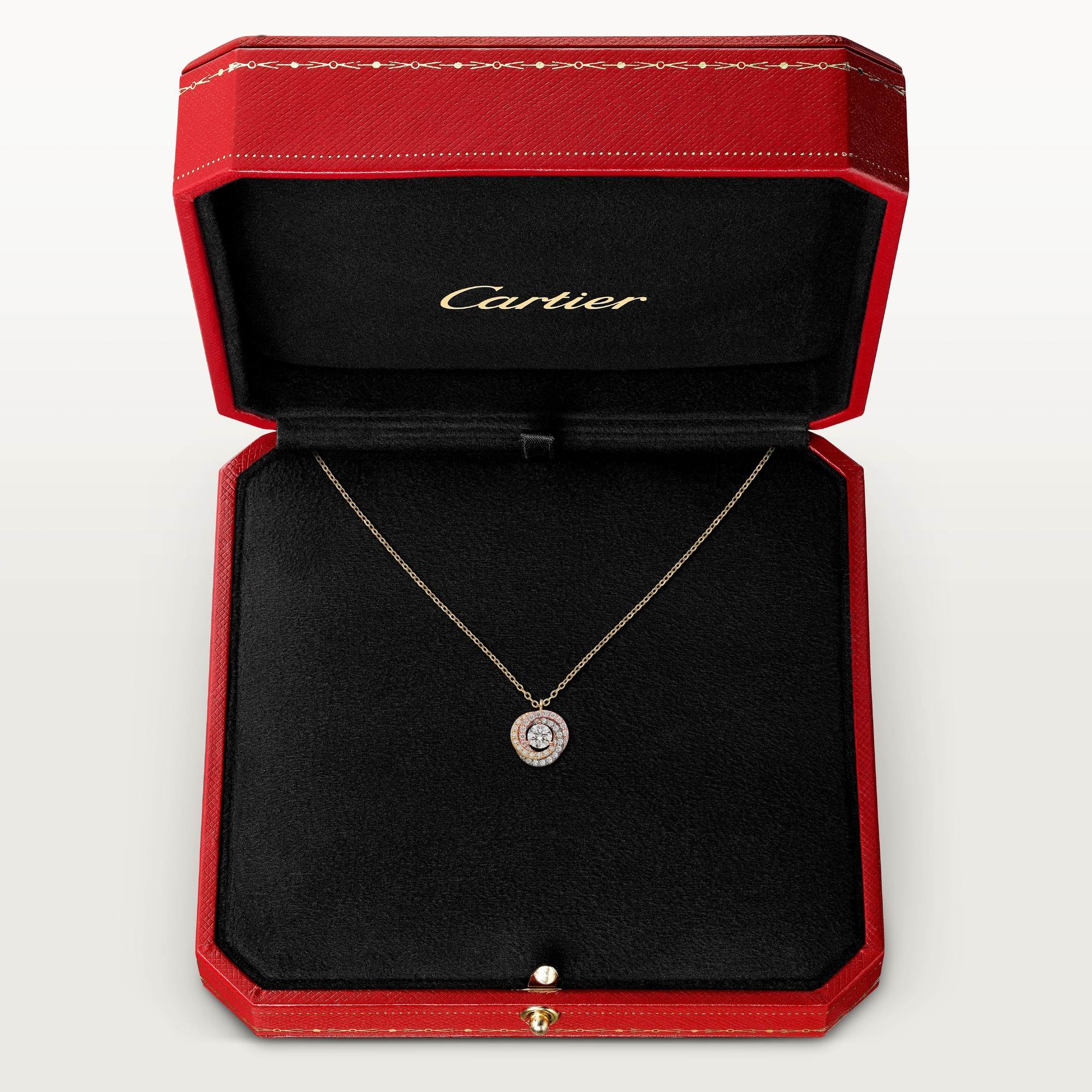 Cartier Full Diamond Paved Trinity Pendant Necklace - Best Replica Jewelry™
