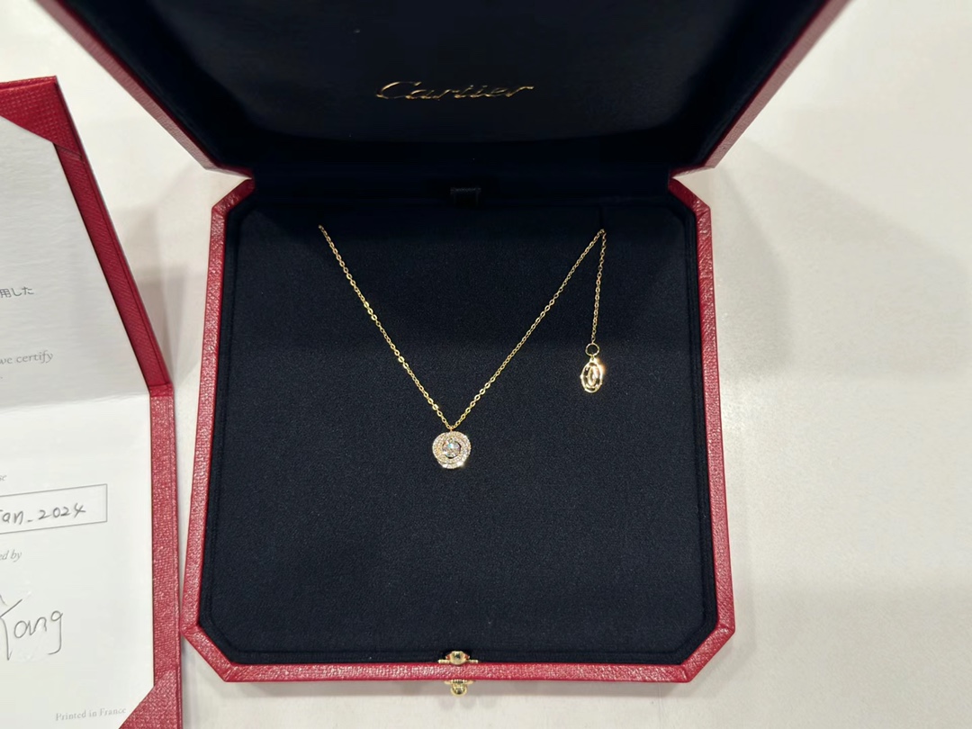 Cartier Full Diamond Paved Trinity Pendant Necklace - Best Replica Jewelry™
