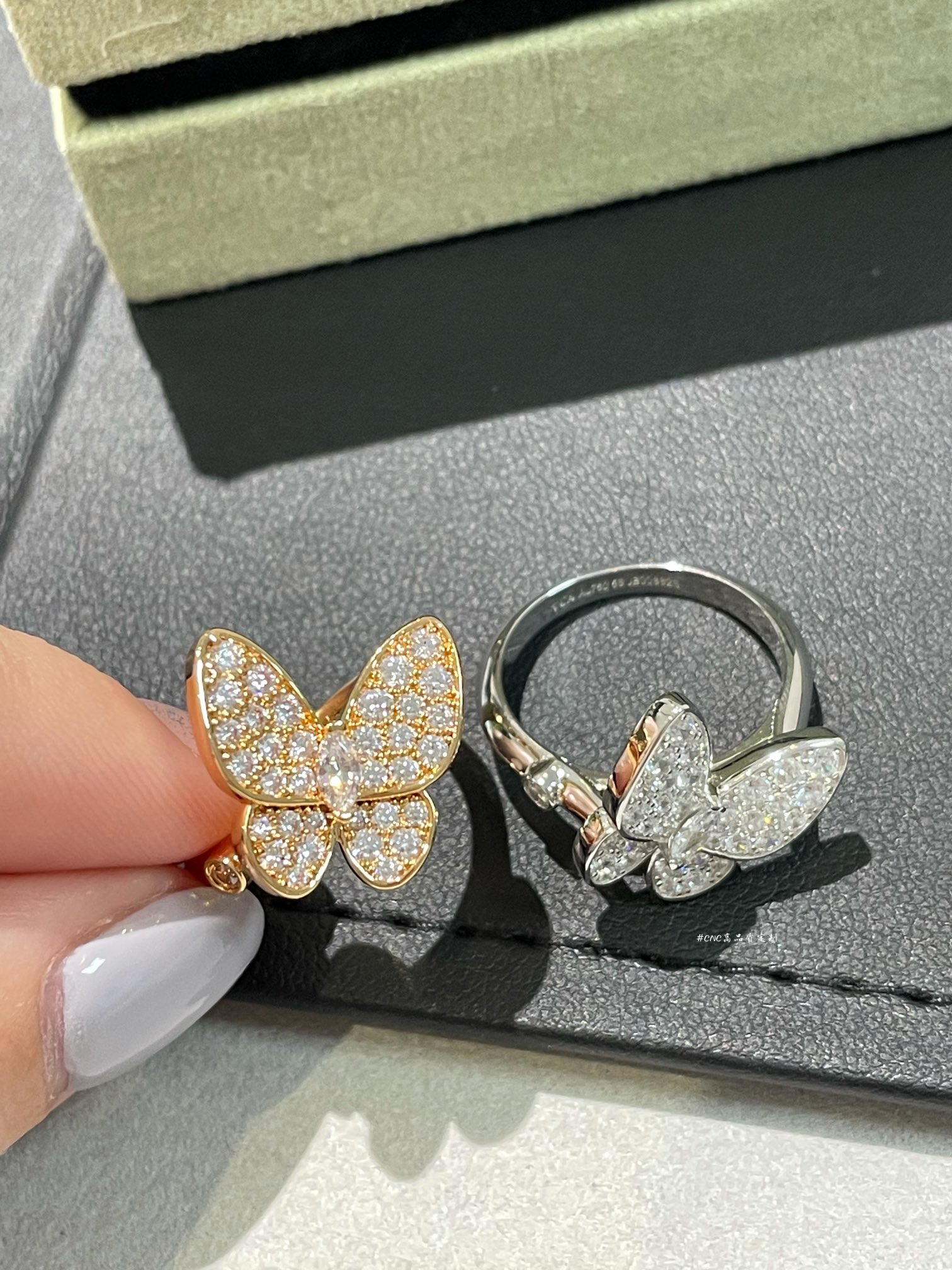 VCA Full Diamond Butterfly Ring - Best Replica Jewelry™