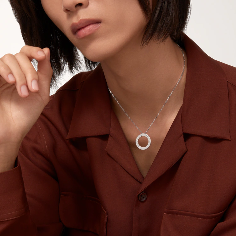 Cartier 3 Diamonds Paved Trinity Pendant Necklace - Best Replica Jewelry™