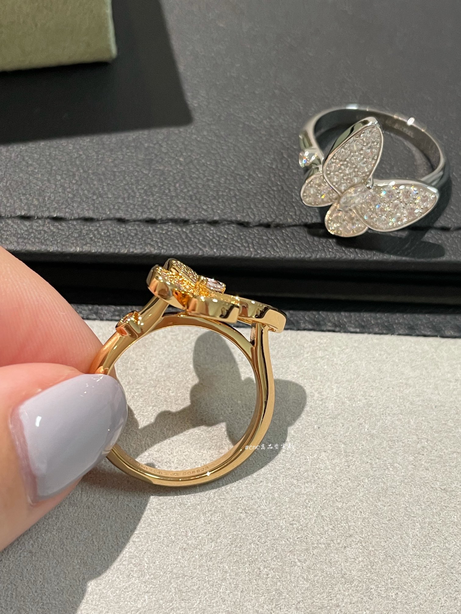 VCA Full Diamond Butterfly Ring - Best Replica Jewelry™