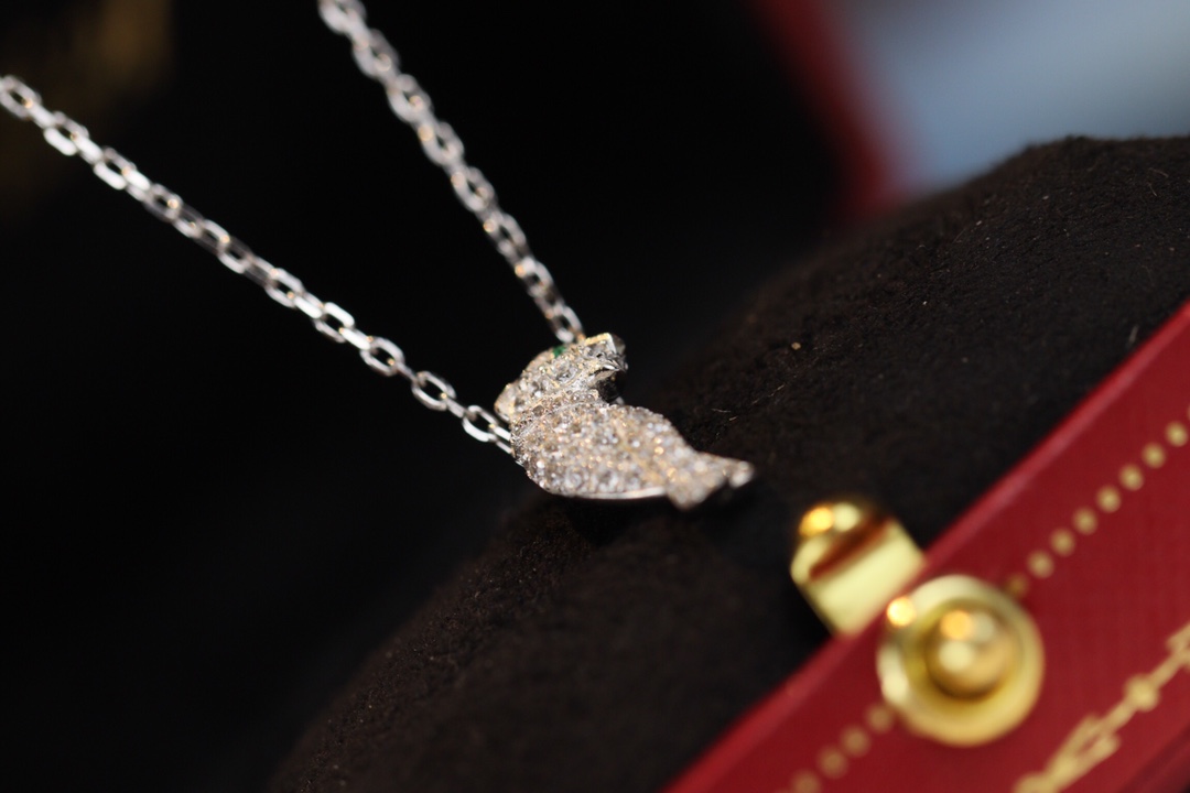 Cartier Full Diamond Paved Silver Leopard Panthère de Necklace - Best Replica Jewelry™
