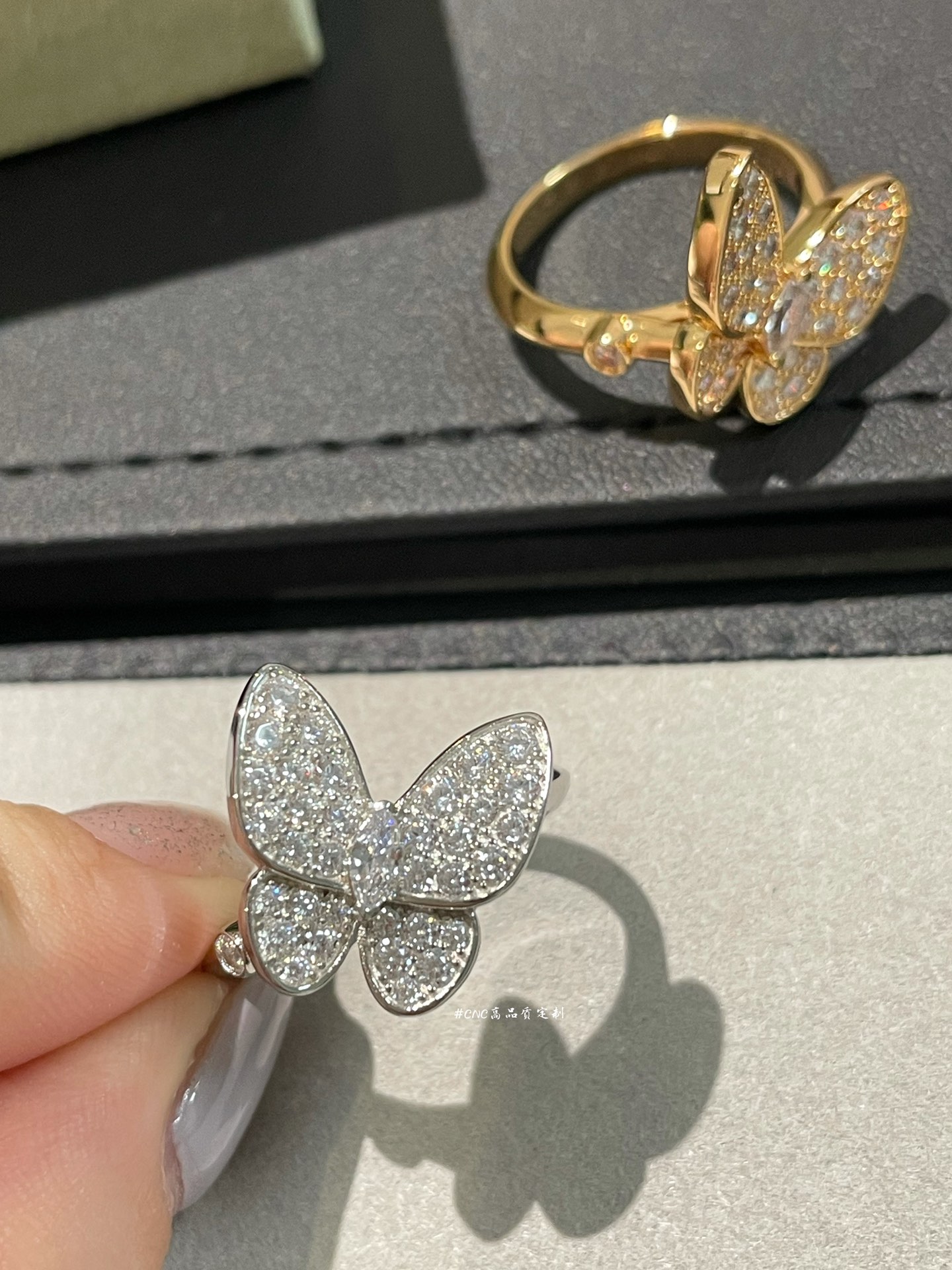 VCA Full Diamond Butterfly Ring - Best Replica Jewelry™