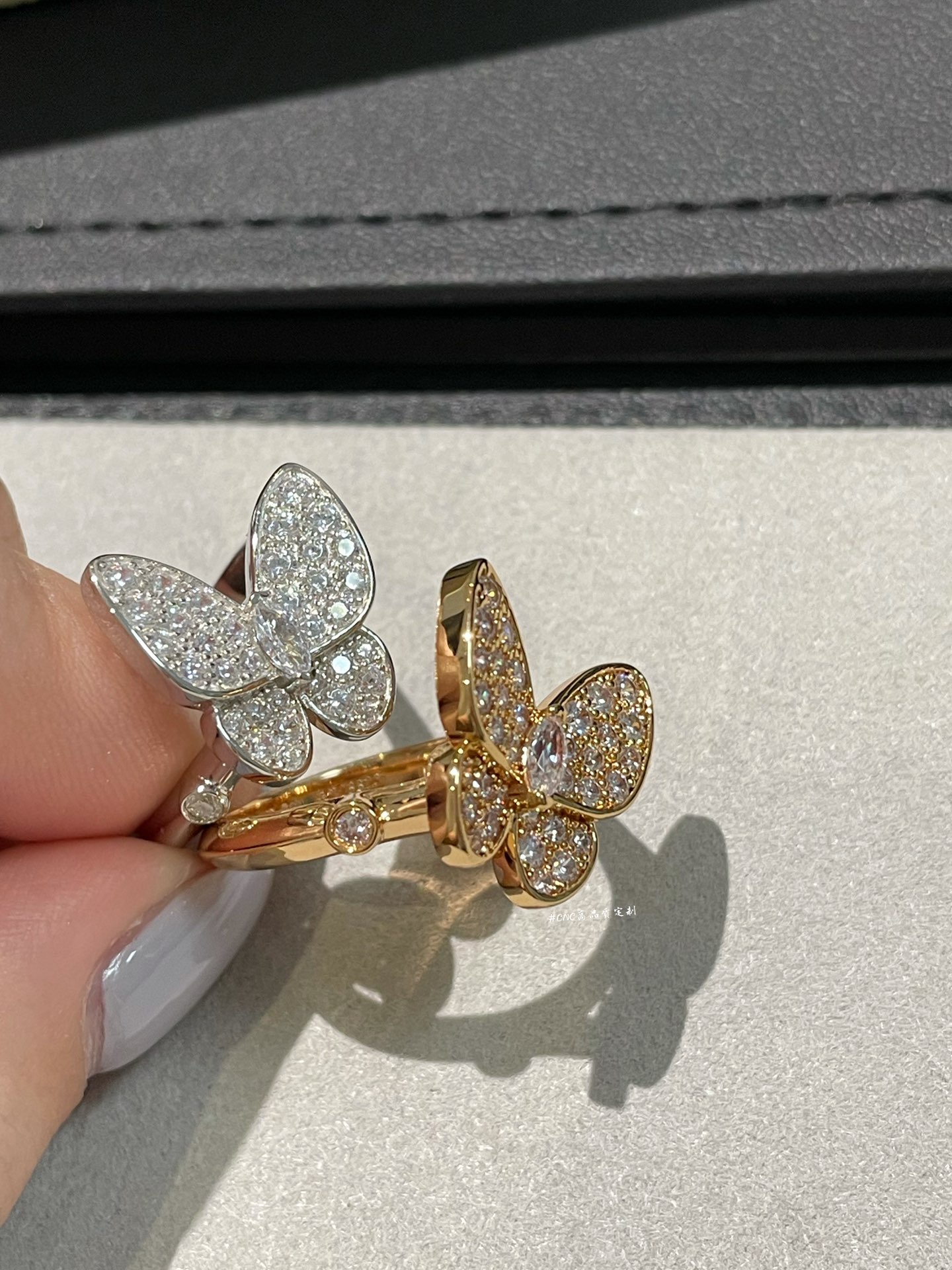 VCA Full Diamond Butterfly Ring - Best Replica Jewelry™
