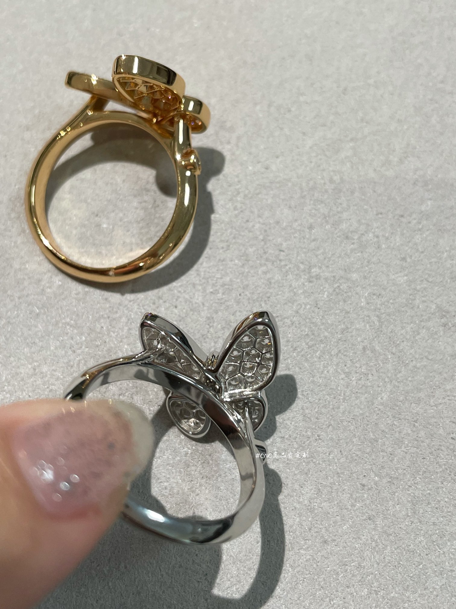 VCA Full Diamond Butterfly Ring - Best Replica Jewelry™