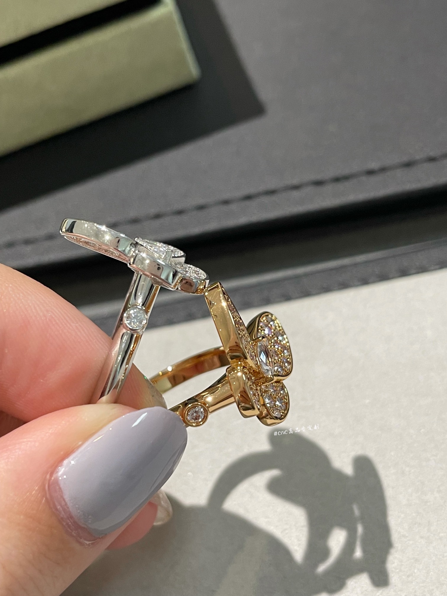 VCA Full Diamond Butterfly Ring - Best Replica Jewelry™