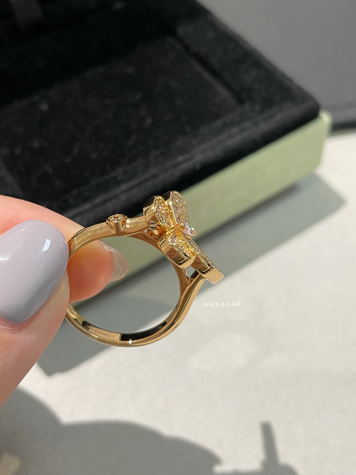 VCA Full Diamond Butterfly Ring - Best Replica Jewelry™