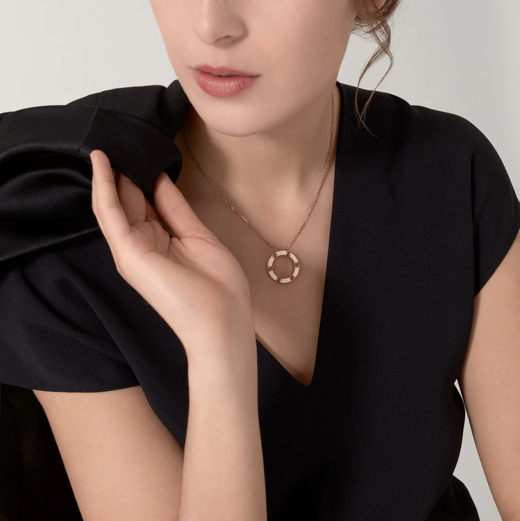 Cartier Diamond Paved LEVE LOVE Pendant Necklace - Best Replica Jewelry™