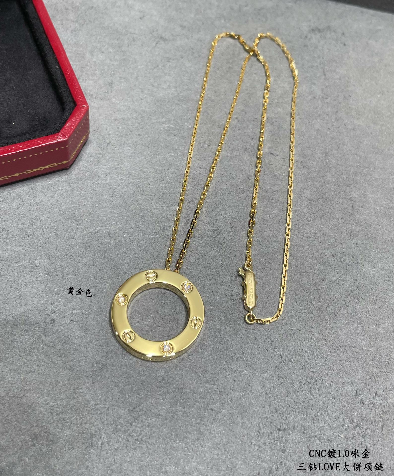 Cartier 3 Diamonds Paved Trinity Pendant Necklace - Best Replica Jewelry™