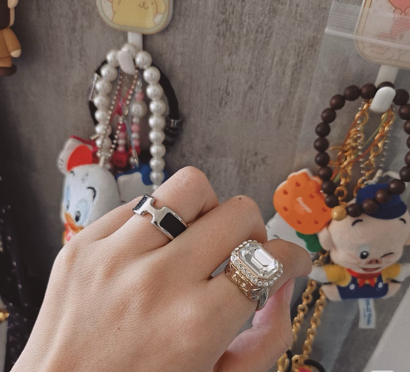 Hermes White Gold Black Pink White Olympe Ring - Best Replica Jewelry™