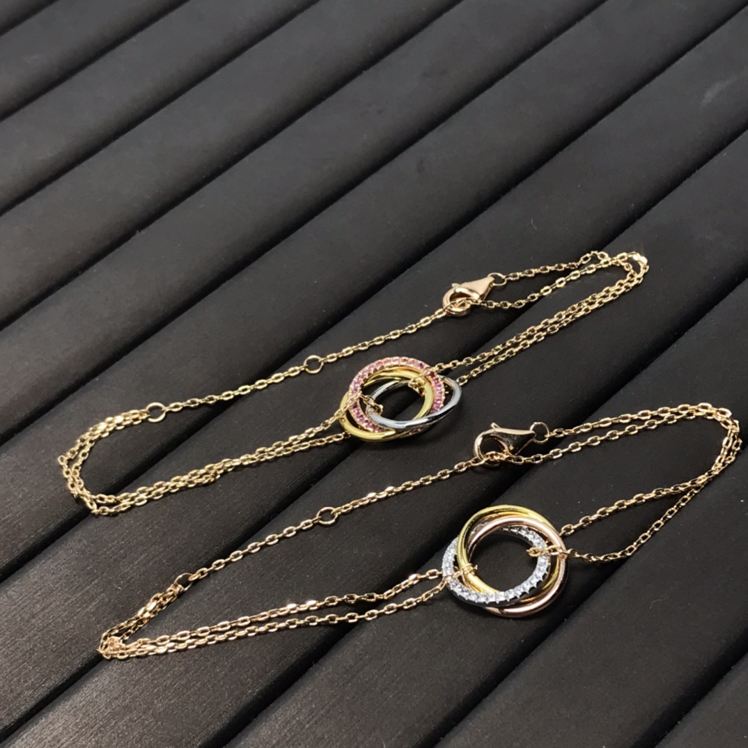 Cartier Diamond Trinity Chain Bracelet - Best Replica Jewelry™