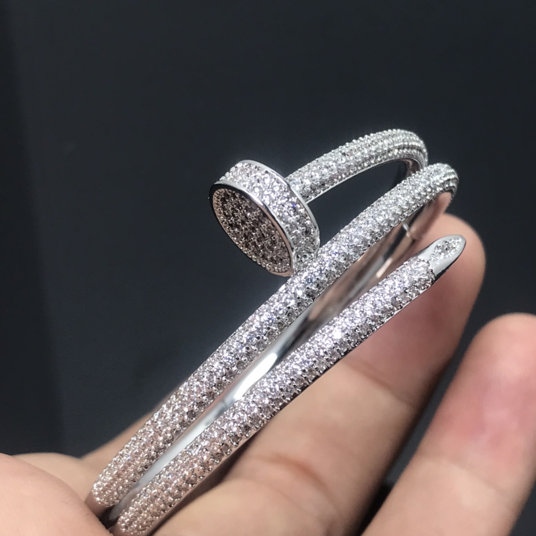 Cartier Full Diamond Three Layers Juste un Clou Nail Bracelet