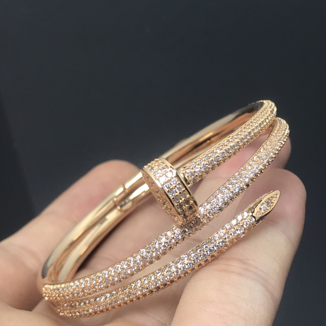 Cartier Full Diamond Three Layers Juste un Clou Nail Bracelet
