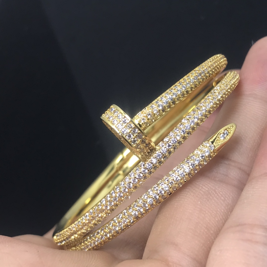 Cartier Full Diamond Three Layers Juste un Clou Nail Bracelet