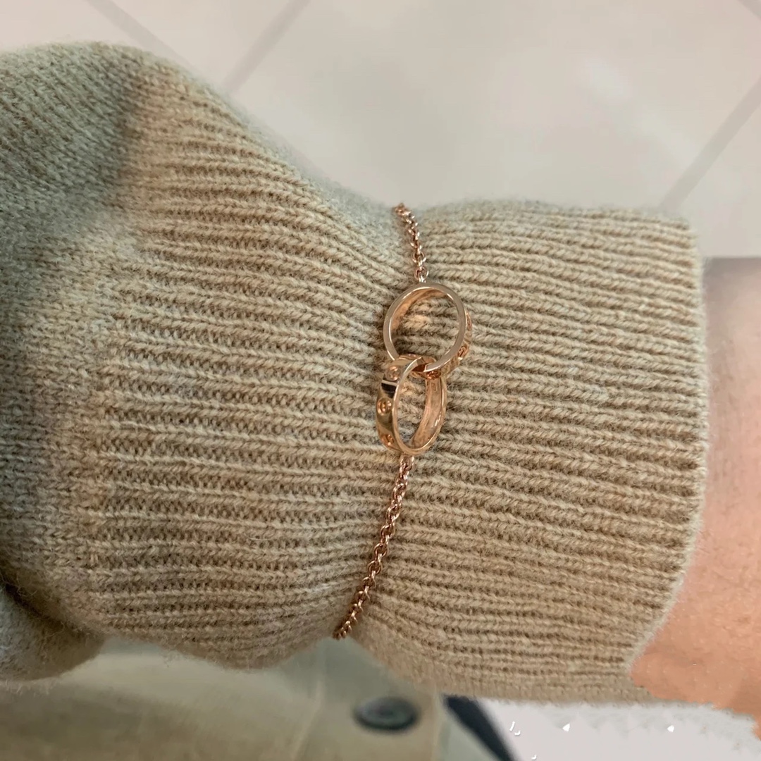 Cartier Double Circle Love Chain Bracelet