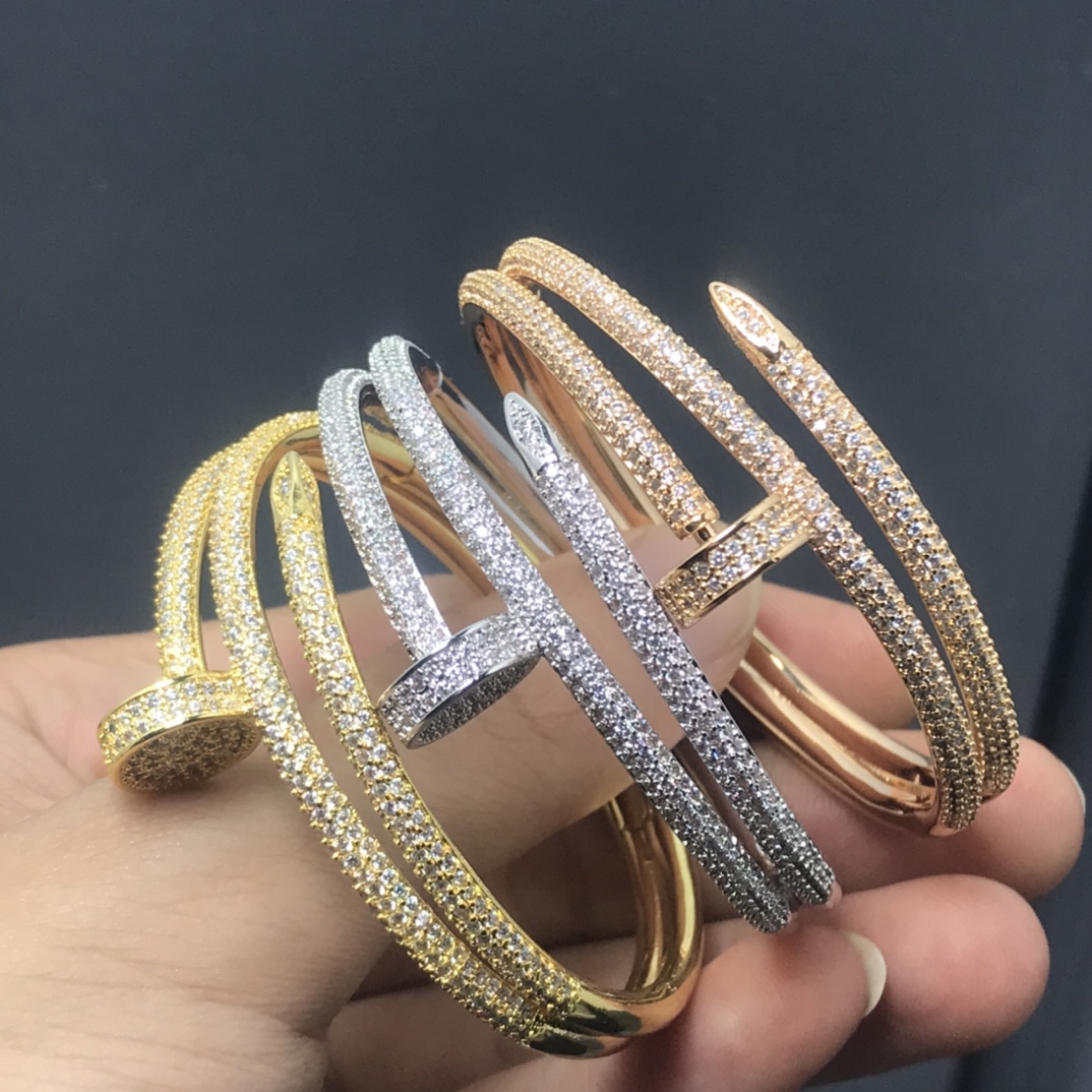 Cartier Full Diamond Three Layers Juste un Clou Nail Bracelet