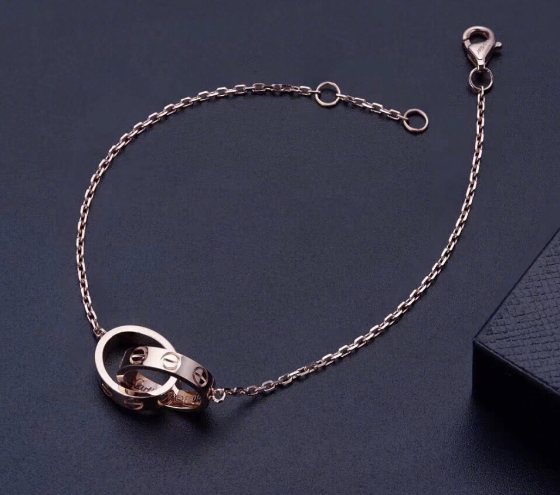 Cartier Double Circle Love Chain Bracelet