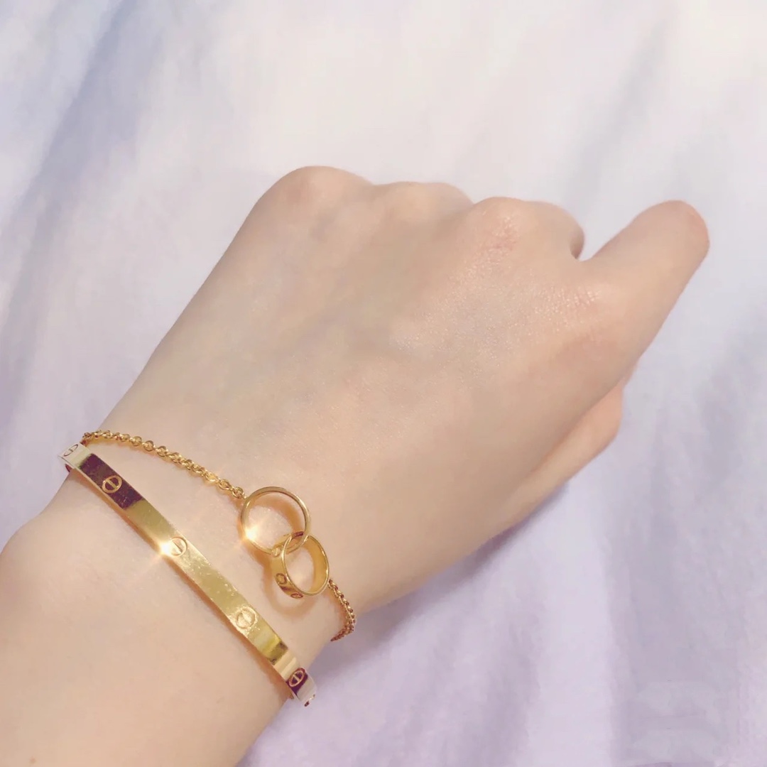 Cartier Double Circle Love Chain Bracelet