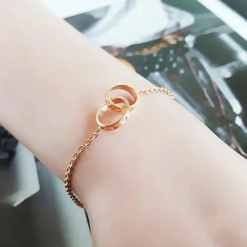 Cartier Double Circle Love Chain Bracelet