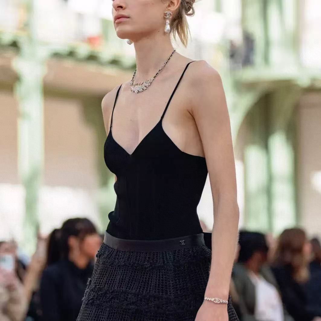 Chanel Rhinestone Open Cuff Bangle Bracelet