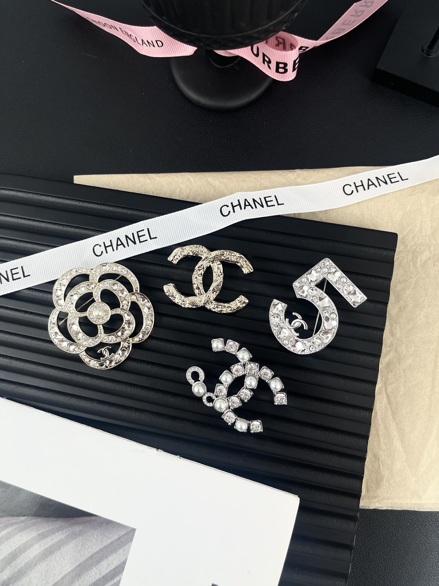 Chanel Rhinestone Pearl Coco Brooch