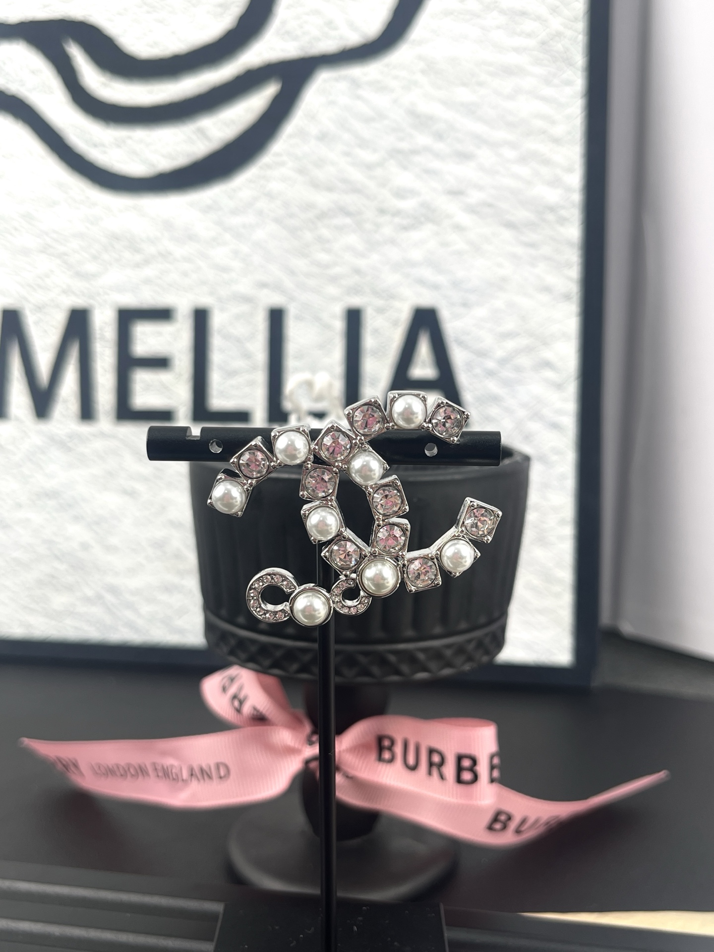 Chanel Rhinestone Pearl Coco Brooch