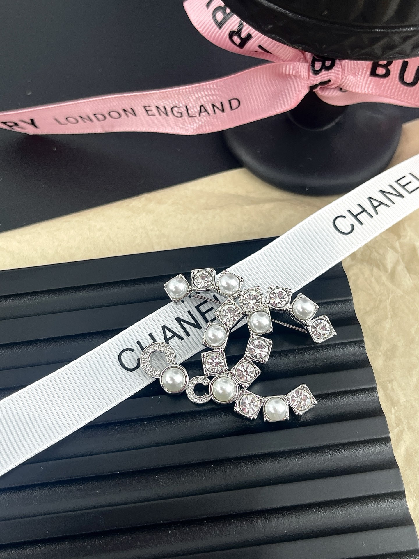Chanel Rhinestone Pearl Coco Brooch