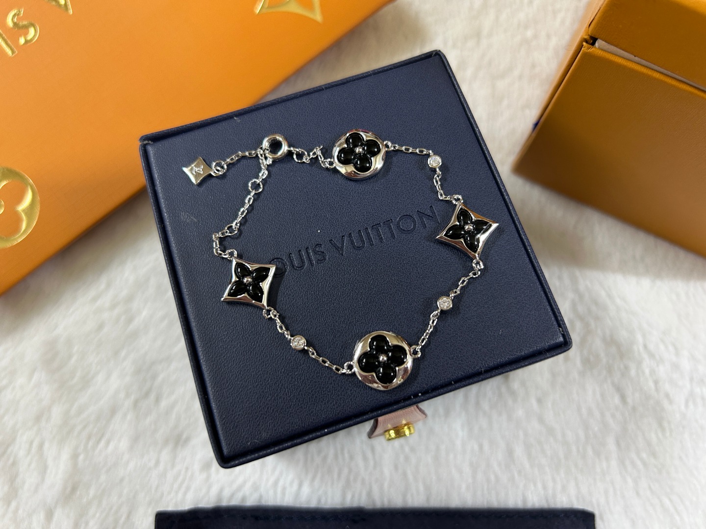 Louis Vuitton Black Carnelian Color Blossom Bracelet - Best Replica Jewelry™