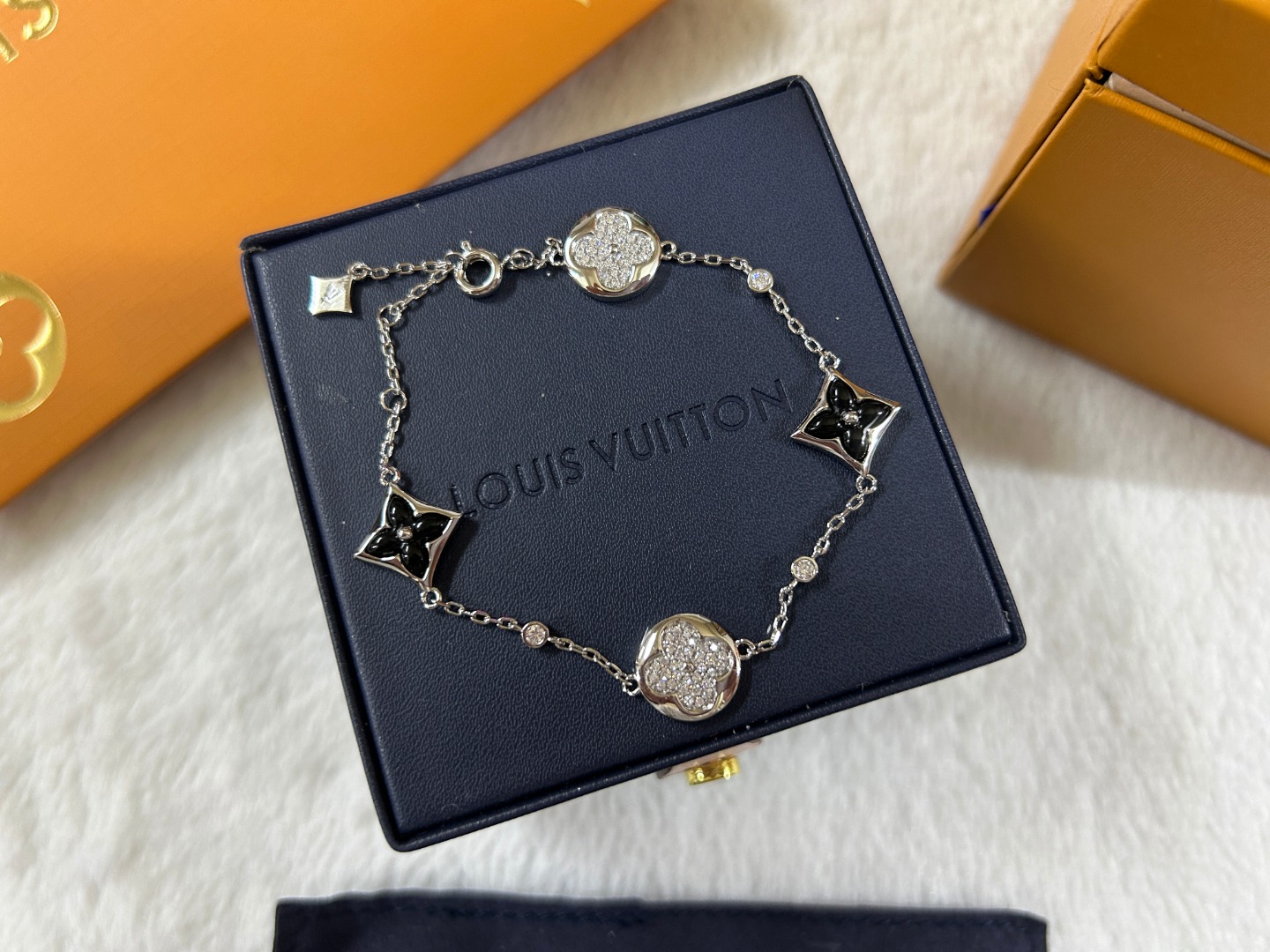 Louis Vuitton Black Carnelian Color Blossom BB Multi-Motifs Bracelet - Best Replica Jewelry™