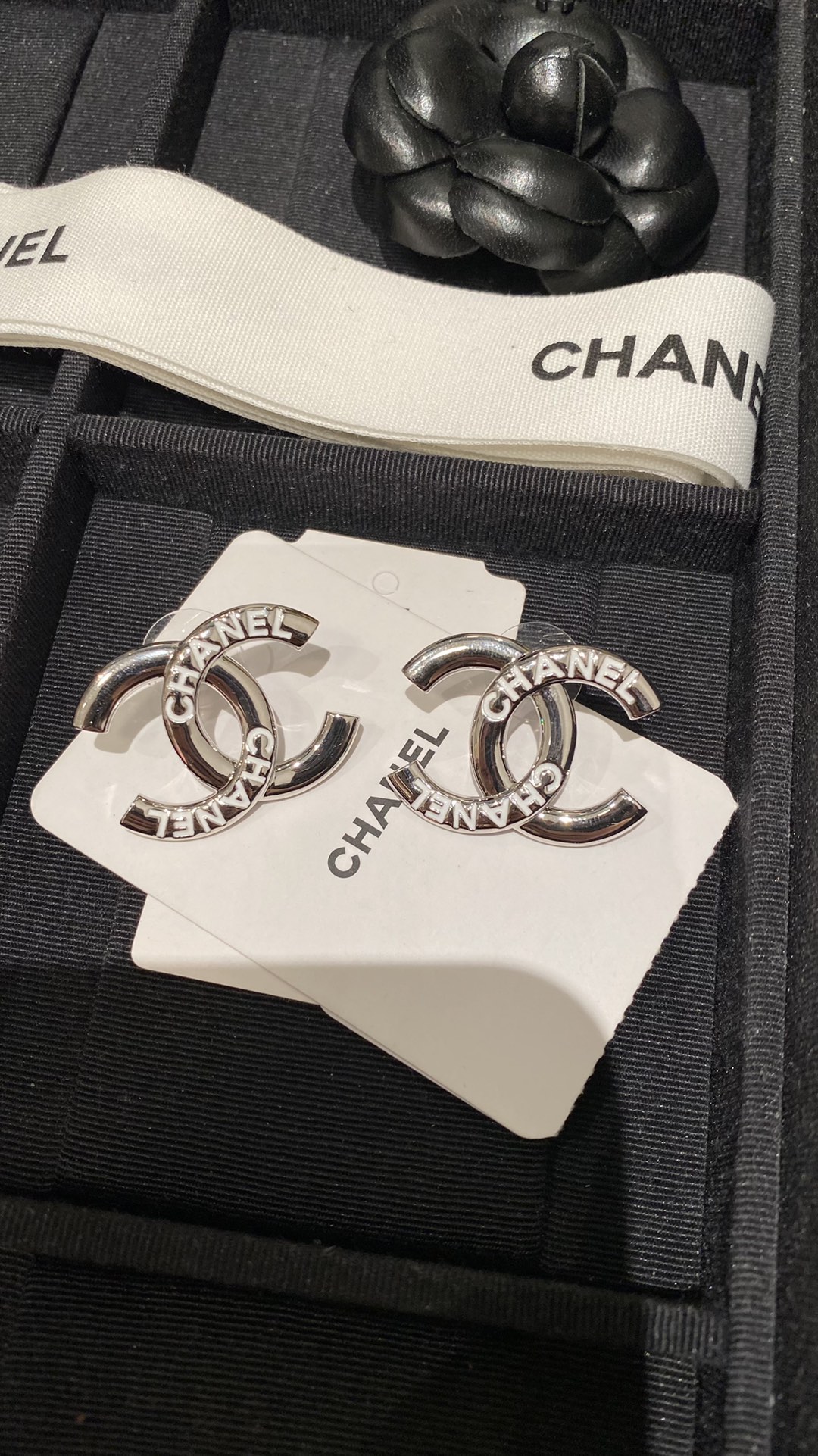 Chanel Enamel Monogram CC Earrings - Best Replica Jewelry™