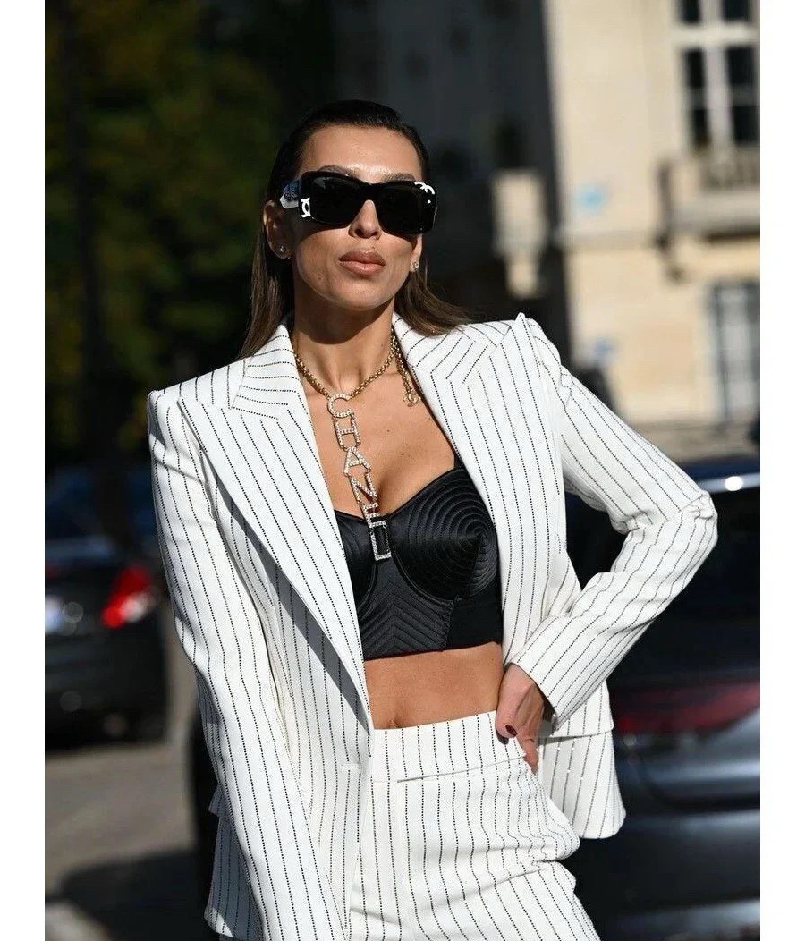 Chanel Light Gold Monogram Logo Drop Pendant Necklace - Best Replica Jewelry™