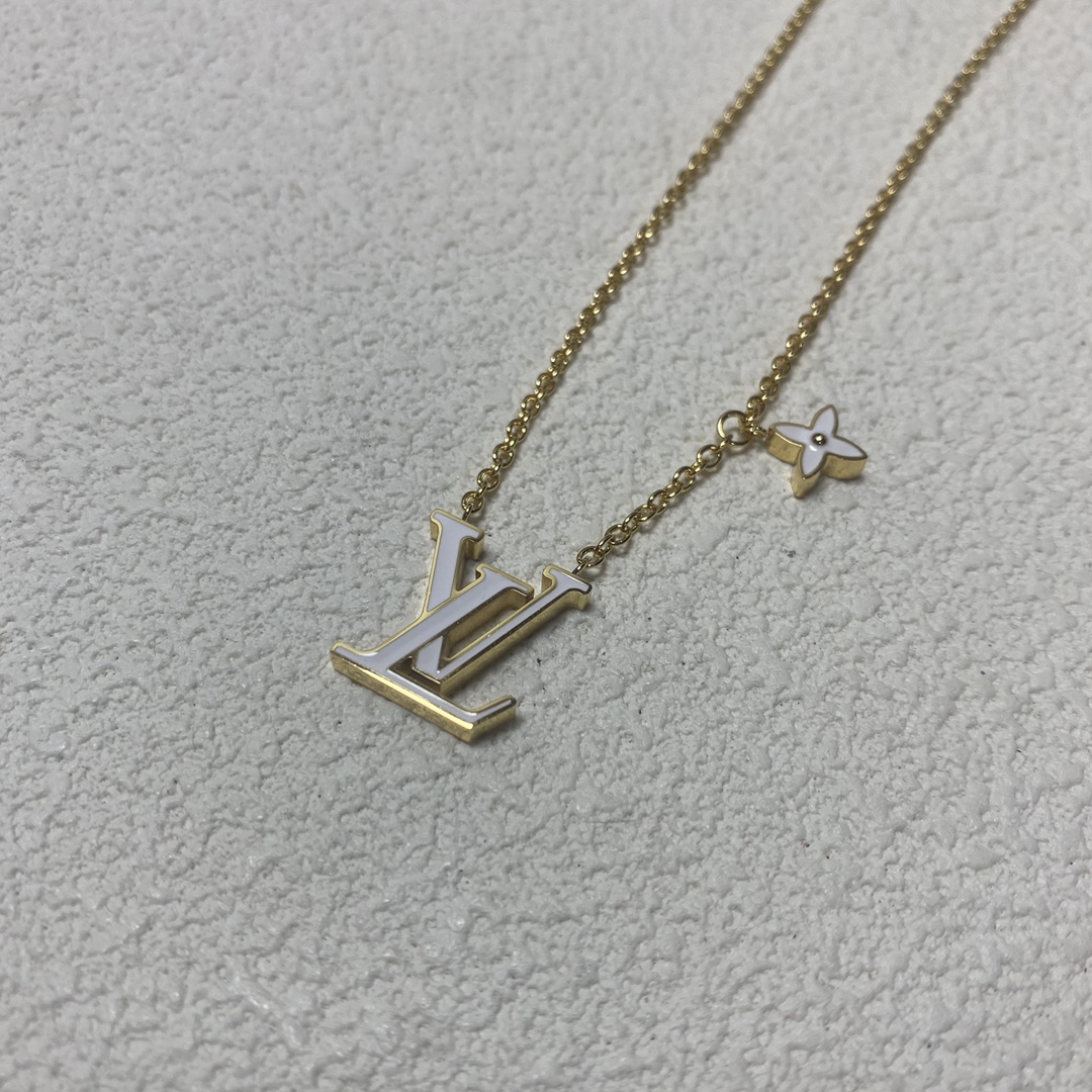 Louis Vuitton White LV Letters Bracelet Necklace - Best Replica Jewelry™