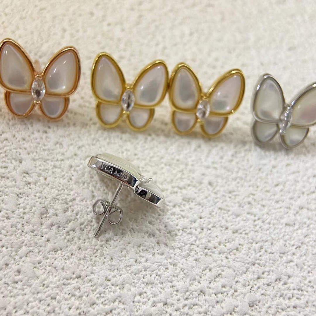 VCA Two Butterfly Earrings - Best Replica Jewelry™
