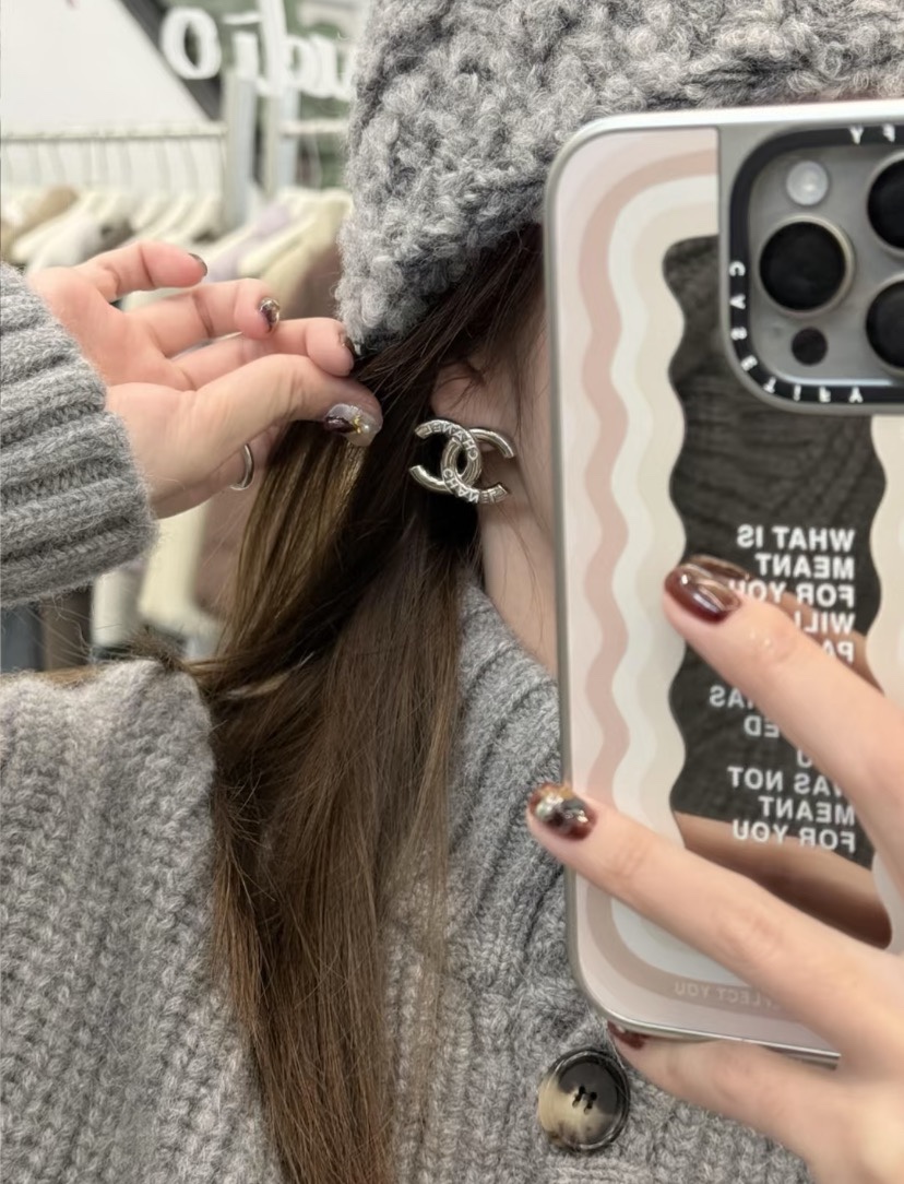 Chanel Enamel Monogram CC Earrings - Best Replica Jewelry™