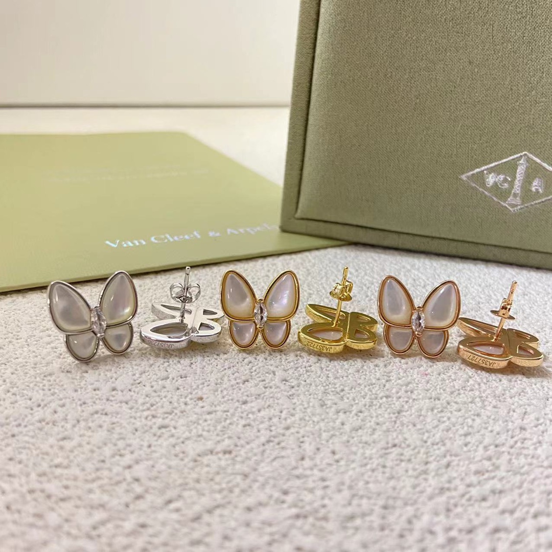 VCA Two Butterfly Earrings - Best Replica Jewelry™