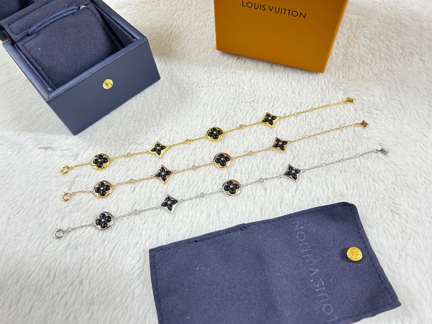 Louis Vuitton Black Carnelian Color Blossom Bracelet - Best Replica Jewelry™